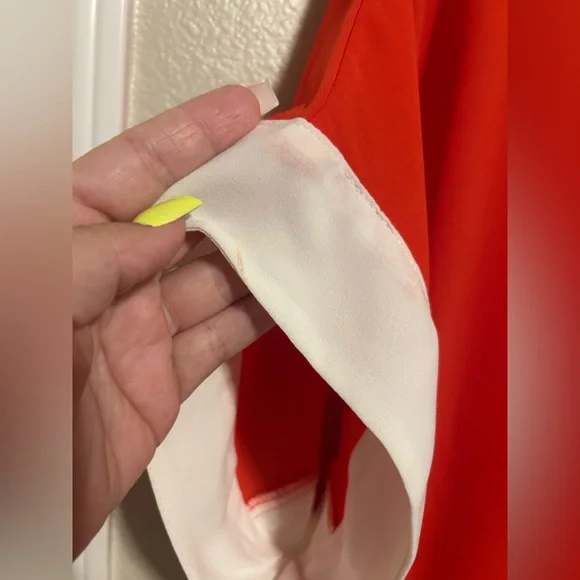 Peter Nygard Bold Orange and White Blouse- size xxl - Picture 4 of 7